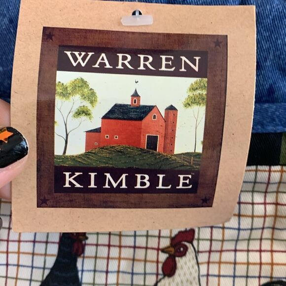 Vintage Warren Kimble Folk Art Style Hen & Rooster Oven Mitt & Hot Pad - Picture 5 of 17